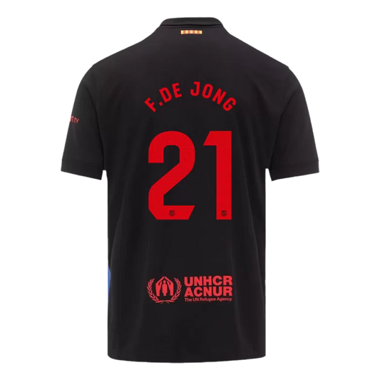 Camisola FC Barcelona 2024-25 Alternativa Preta Versão Adepto F.DE JONG #21