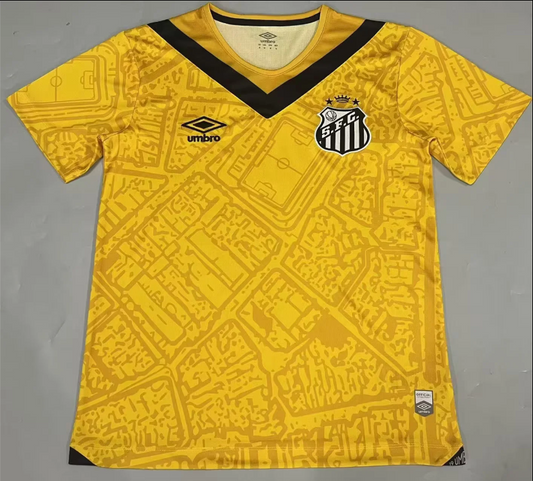 Camisola Santos FC 2024-25 Alternativa Amarela Lisa Versão Adepto