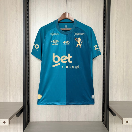 Camisola SC Recife 2025-26 Alternativa Azul Versão Adepto Todos Patrocinadores