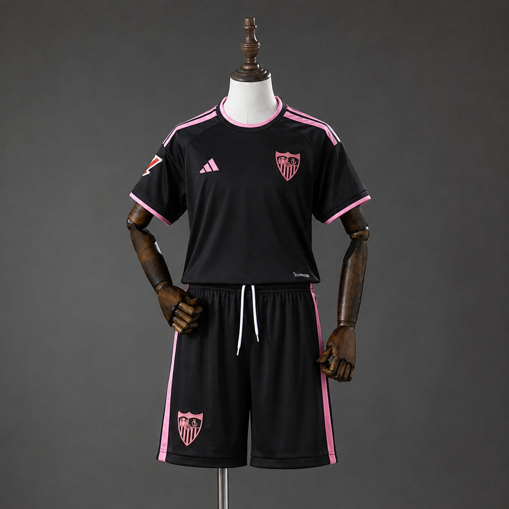 Kit Criança Sevilha FC 2026-27 Alternativo Preto