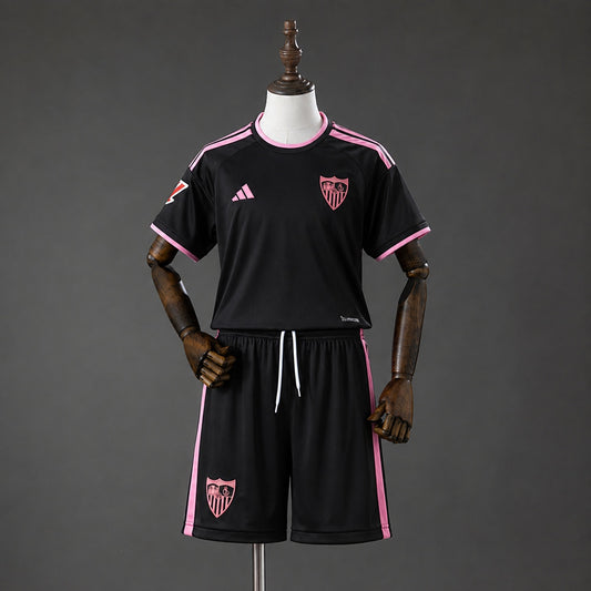 Kit Criança Sevilha FC 2026-27 Alternativo Preto