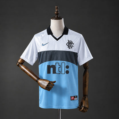 Camisola Rangers FC 1999-00 Alternativa Azul Versão Adepto