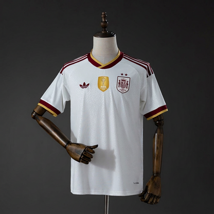 Camisola Espanha 2026 Alternativa Branca 2 Estrelas Campeão Versão Adepto