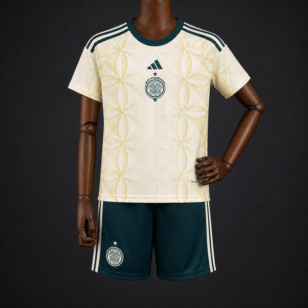 Kit Criança Celtic FC 2026-27 Alternativo Creme