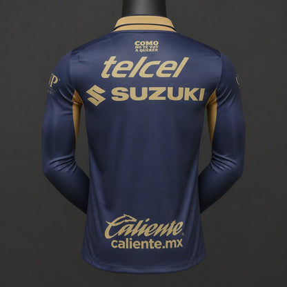 Camisola Manga Comprida UNAM Pumas 2026-27 Alternativa Azul Versão Jogador