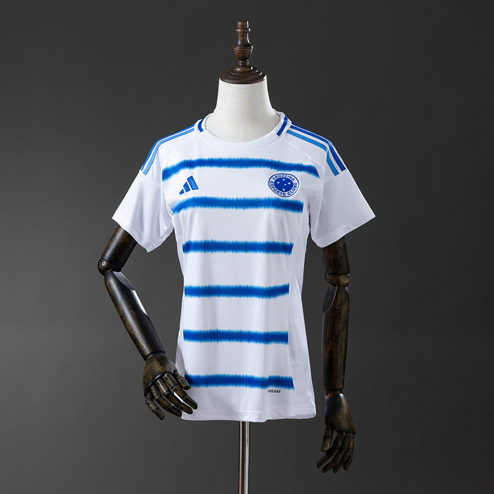Camisola Cruzeiron EC 2025-26 Alternativa Branca Lisa Versão Mulher