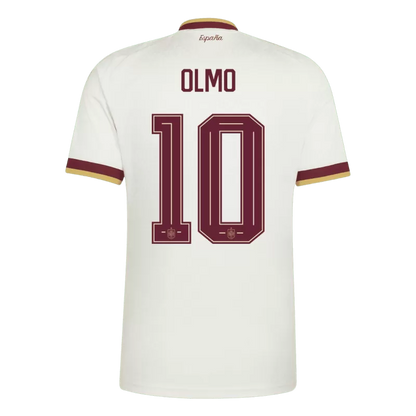 Camisola Espanha 2026 Alternativa Branca 2 Estrelas Campeão Versão Adepto OLMO #10