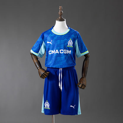 Kit Criança Olympique Marselha 2025-26 Alternativo