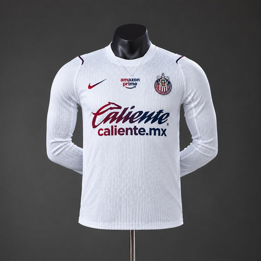 Camisola Manga Comprida CD Chivas 2026-27 Alternativa Branca Versão Jogador