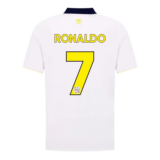 Camisola Al-Nassr 2025-26 Alternativa Branca Versão Adepto RONALDO #7 (Entrega Imediata)