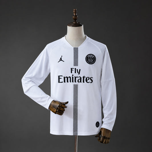 Camisola Manga Comprida FC Paris Saint-Germain 2018-19 Alternativa Branca UCL Versão Adepto