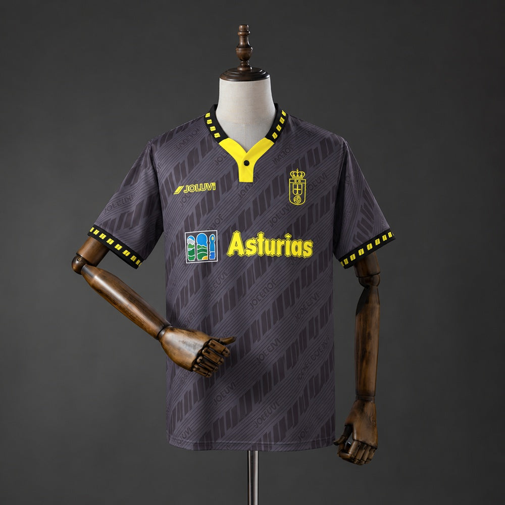 Camisola Real Oviedo 1996-97 Alternativa Preta Versão Adepto