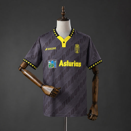 Camisola Real Oviedo 1996-97 Alternativa Preta Versão Adepto