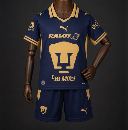 Kit Criança UNAM Pumas 2026-27 Alternativo Azul