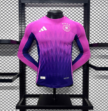 Camisola Manga Comprida Alemanha 2024 Alternativa Rosa Versão Jogador