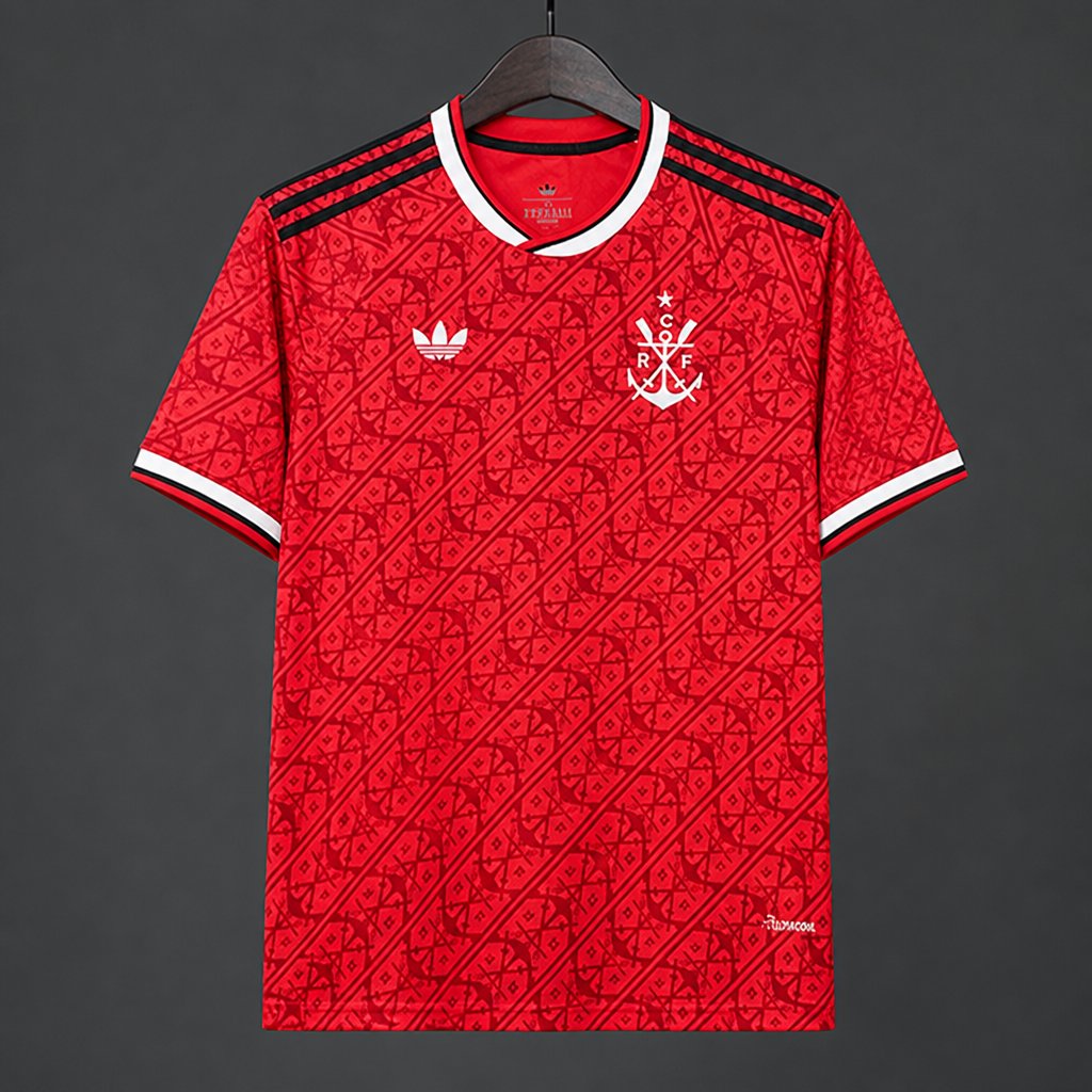 Camisola CR Flamengo 2026-27 Alternativa Vermelha Lisa Versão Adepto