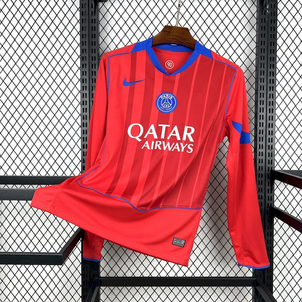 Camisola Manga Comprida FC Paris Saint-Germain 2025-26 Alternativa Vermelha Versão Adepto