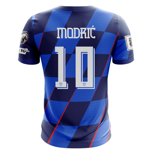 Camisola Croácia 2024 Alternativa Azul Versão Adepto MODRIC #10