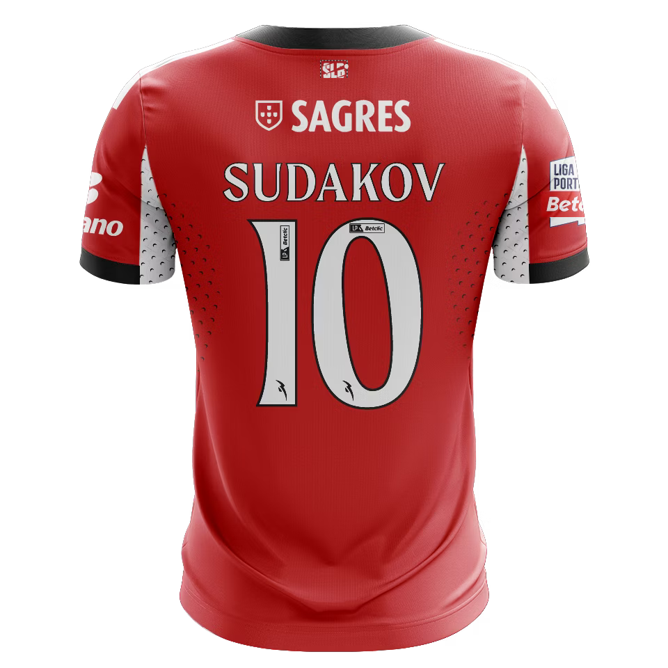 Camisola SLB 2025-26 Principal Versão Adepto SUDAKOV #10