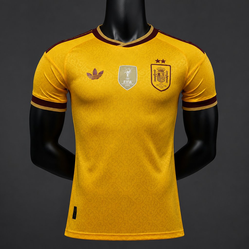 Camisola Espanha 2026 Edição Especial 2 Estrelas Campeão Versão Jogador