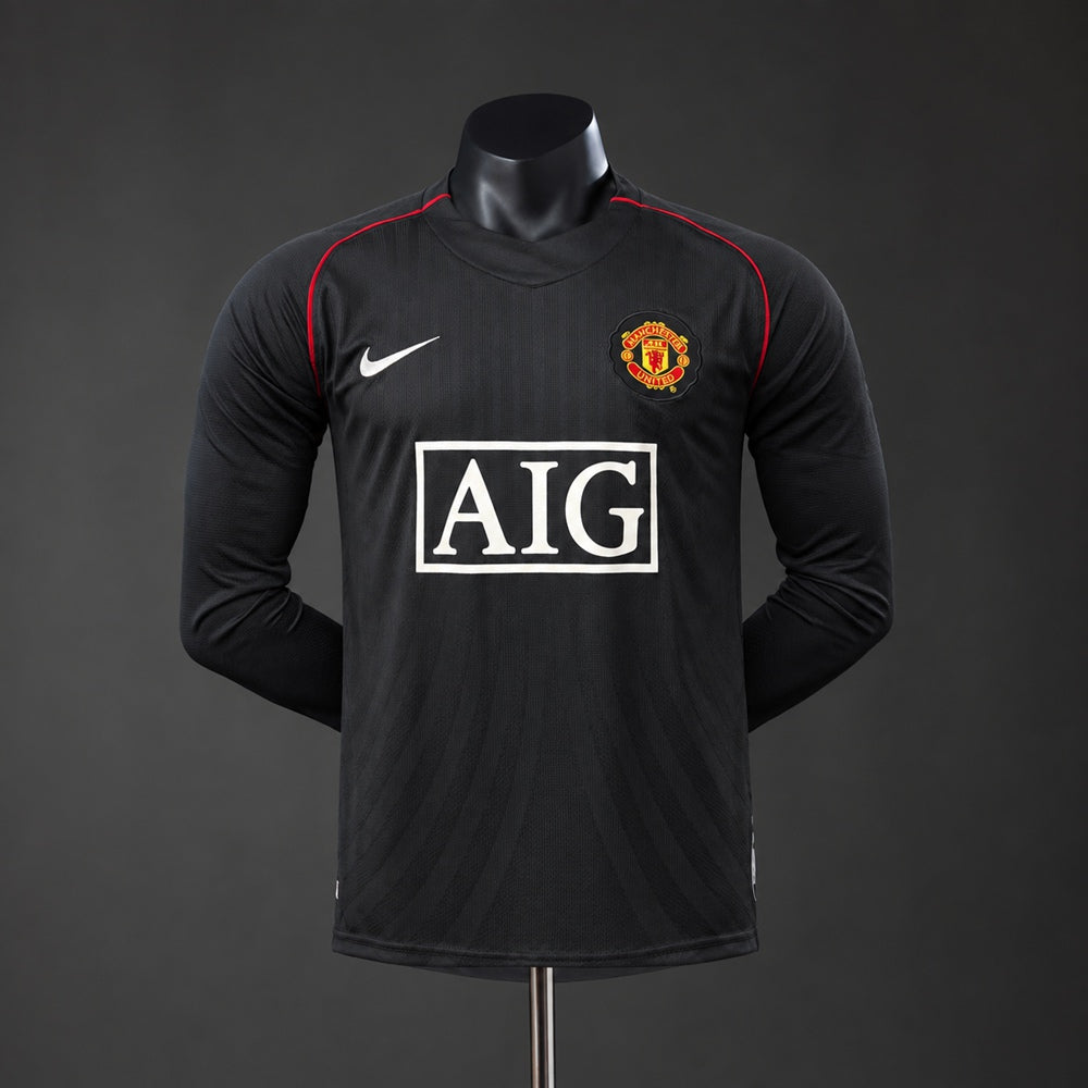 Camisola M-UNITED 2007-08 Alternativa Preta Versão Jogador
