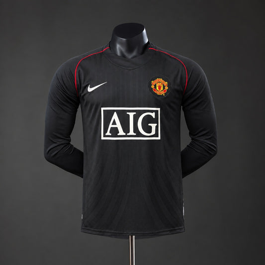 Camisola M-UNITED 2007-08 Alternativa Preta Versão Jogador