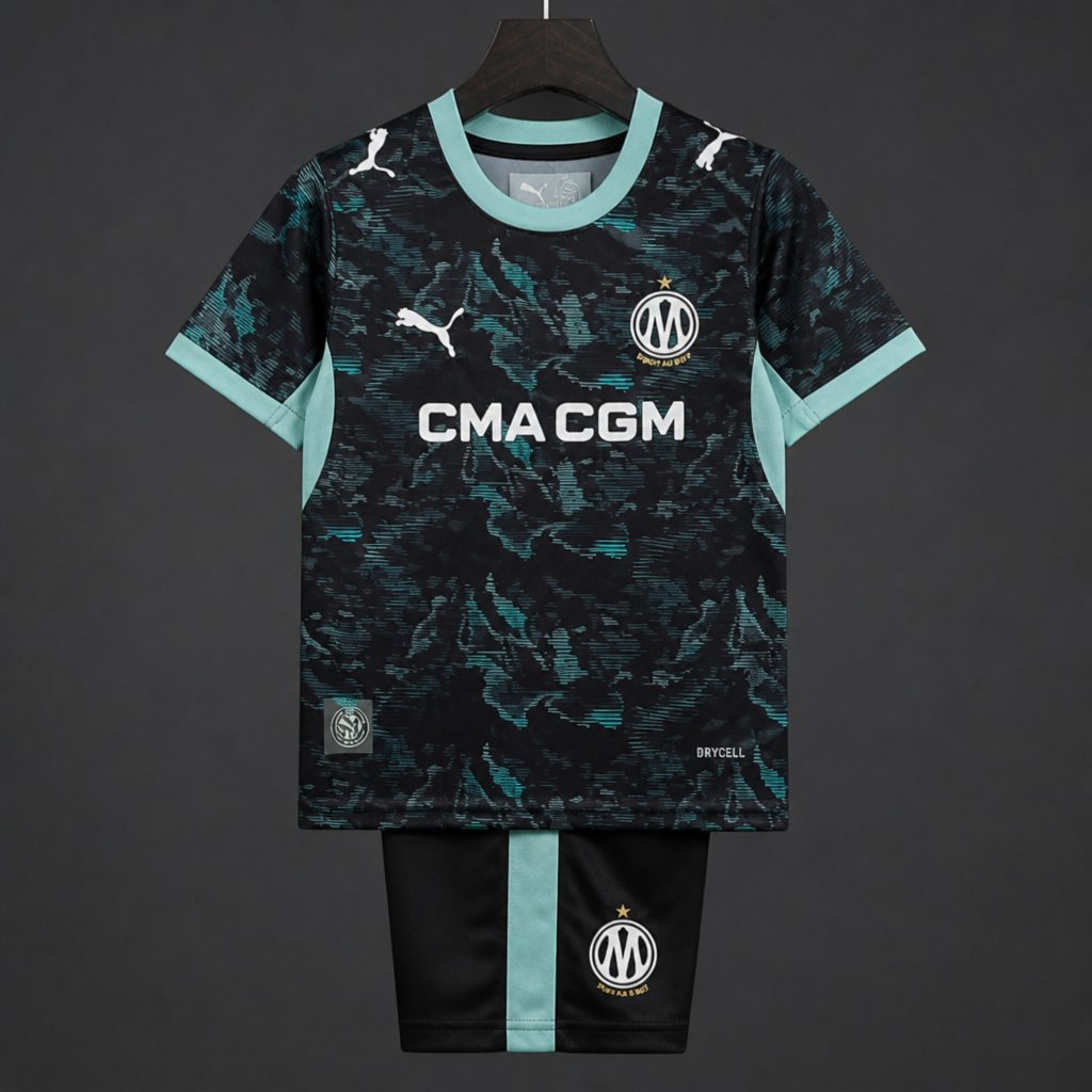 Kit Criança Olympique Marselha 2026-27 Alternativo Azul