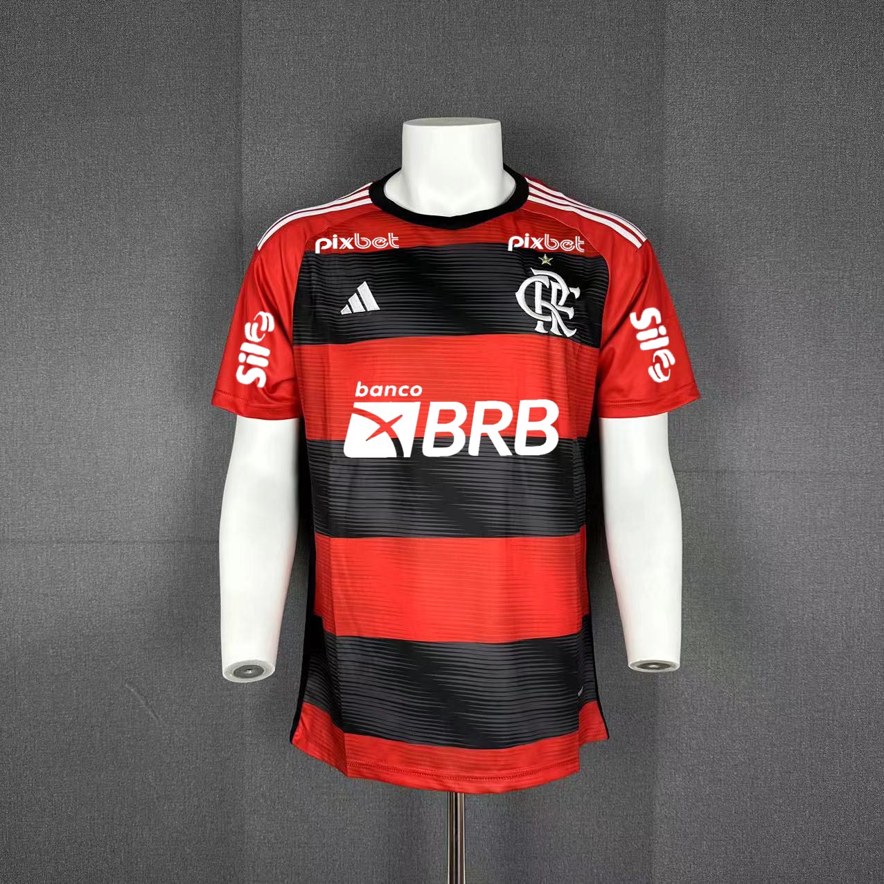 Camisola CR Flamengo 2023-24 Principal Versão Adepto Todos Patrocinadores-ESGOTADO