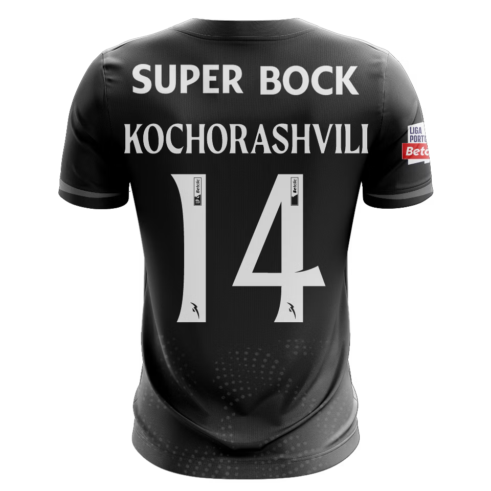 Camisola SCP 2025-26 Alternativa Preta Versão Adepto KOCHORASHVILI #14