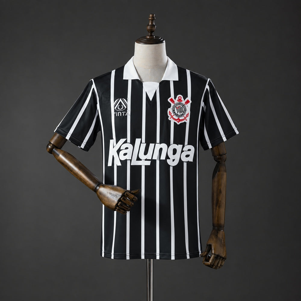 Camisola SC Corinthians 1990-91 Alternativa Preta Versão Adepto