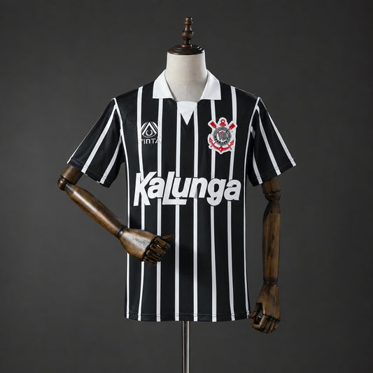 Camisola SC Corinthians 1990-91 Alternativa Preta Versão Adepto