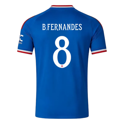 Camisola M-UNITED 2026-27 Alternativa Azul UCL Versão Adepto B. FERNANDES #8