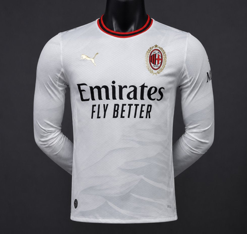 Camisola Manga Comprida Ac Milan 2026-27 Alternativa Branca Versão Jogador