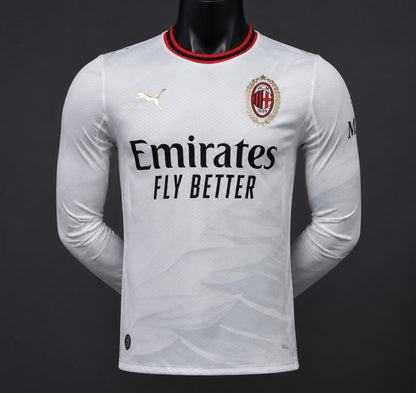 Camisola Manga Comprida Ac Milan 2026-27 Alternativa Branca Versão Jogador