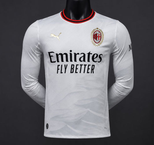 Camisola Manga Comprida Ac Milan 2026-27 Alternativa Branca Versão Jogador