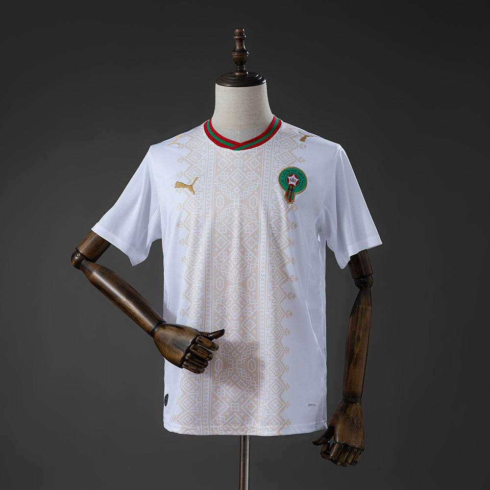 Camisola Marrocos 2026 Alternativa Branca Versão Adepto