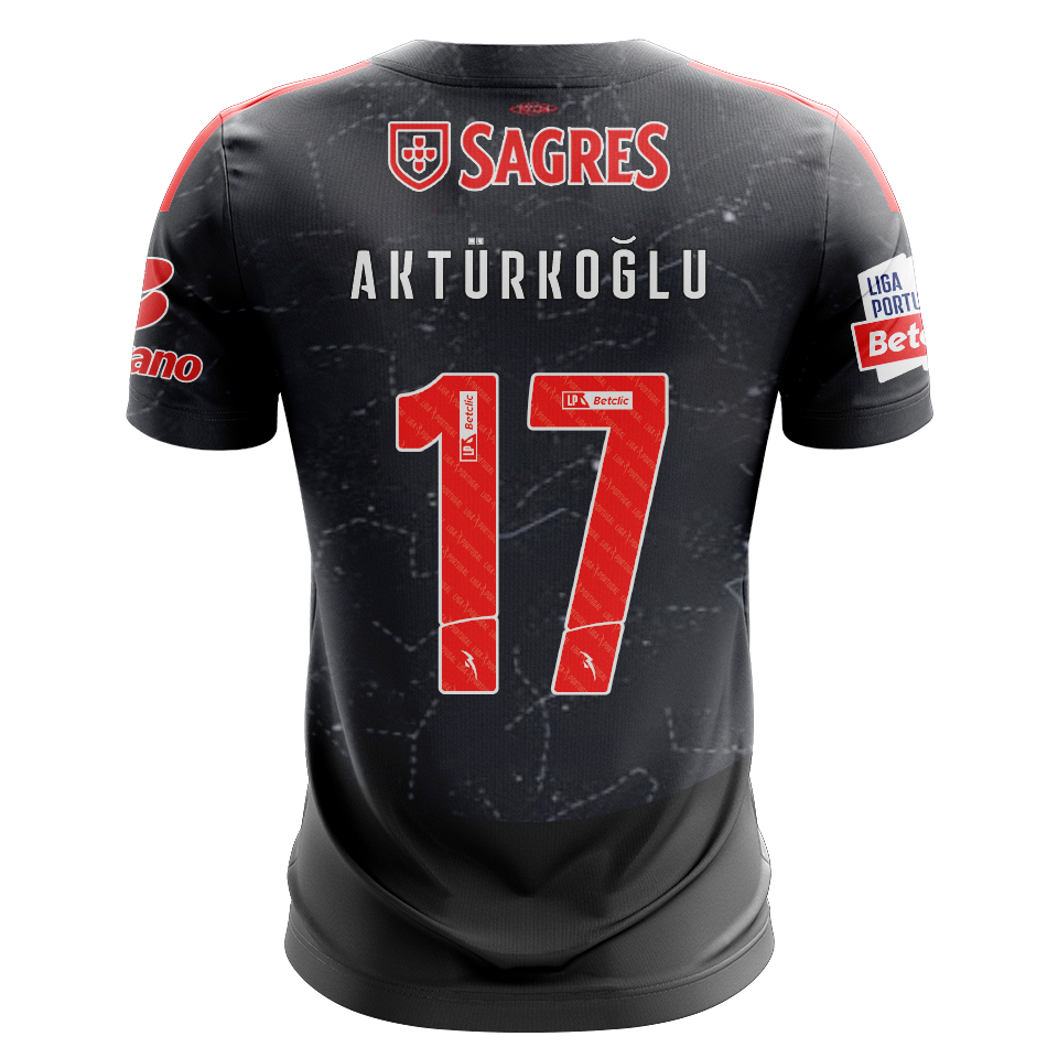 Camisola SLB 2024-25 Alternativa Preta Versão Adepto AKTURKOGLU #17