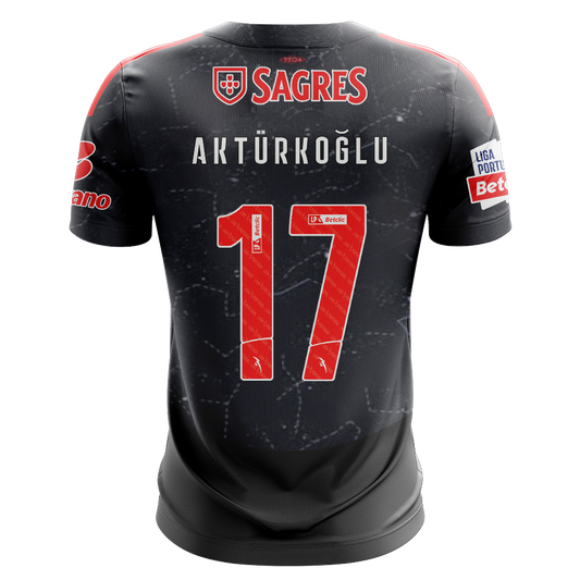 Camisola SLB 2024-25 Alternativa Preta Versão Adepto AKTURKOGLU #17