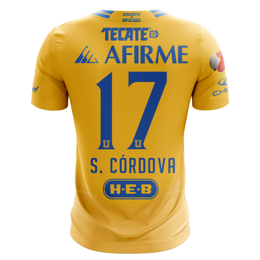 Camisola Tigres 2024-25 Principal Versão Adepto S. CÓRDOVA #17