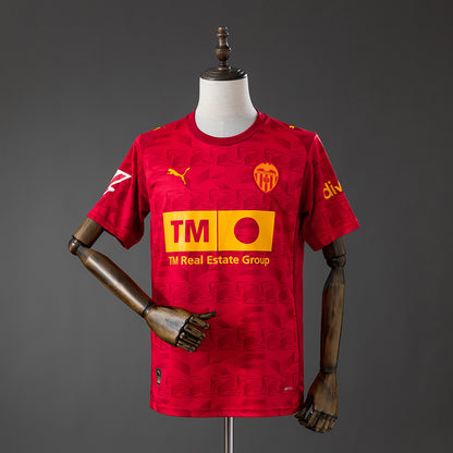 Camisola Valencia FC 2025-26 Alternativa Vermelha Versão Adepto