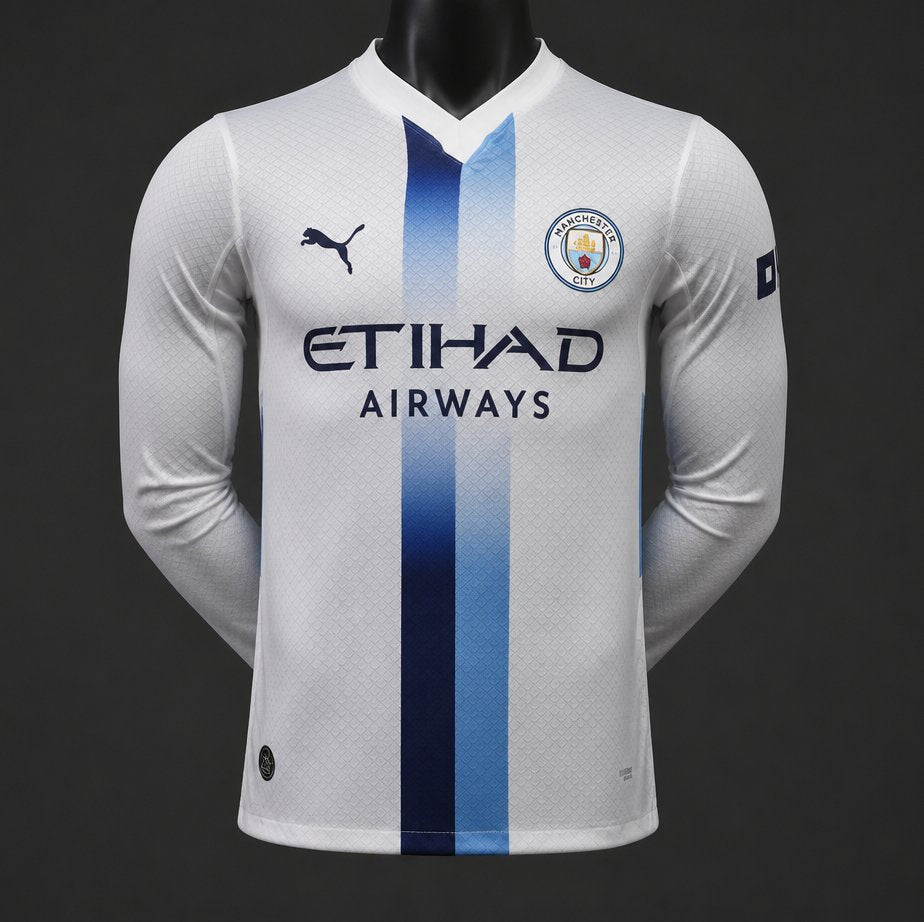 Camisola Manga Comprida MCI 2026-27 Alternativa Branca Versão Jogador