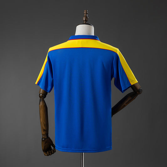 Camisola Colombia 1998 Alternativa Azul Versão Adepto