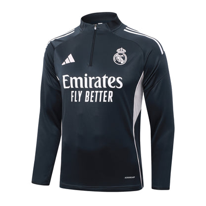 Fato de Treino Real Madrid CF 2025-26 - Camisola com Fecho