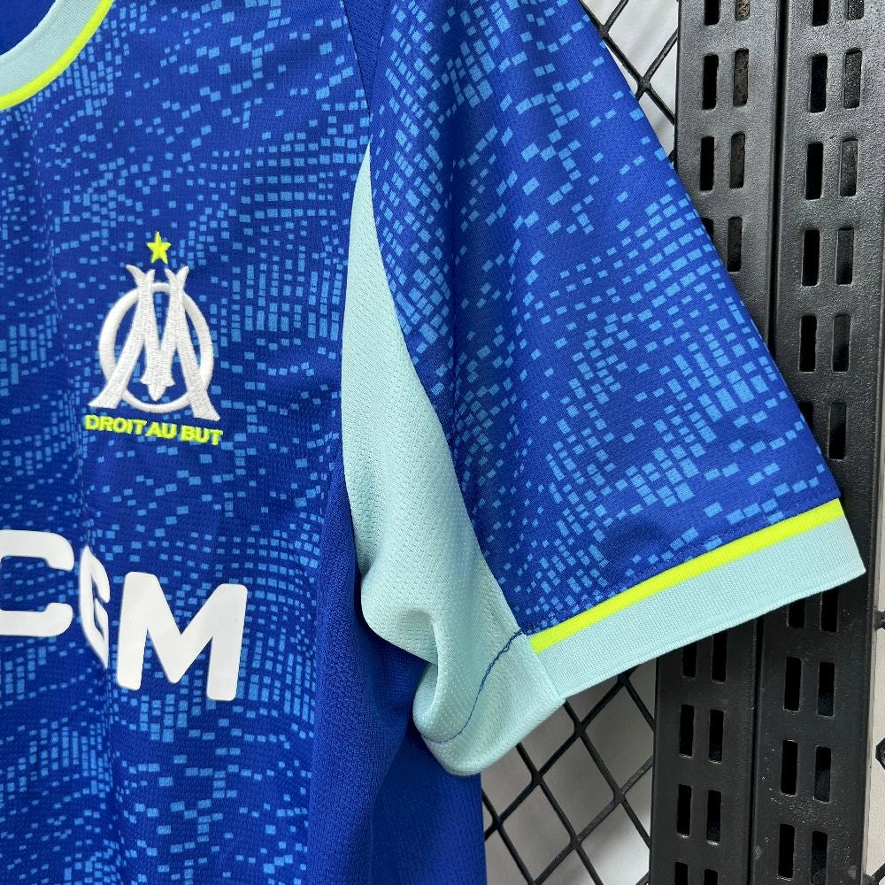 Camisola Olympique Marselha 2025-26 Alternativa Azul Clara Versão Adepto