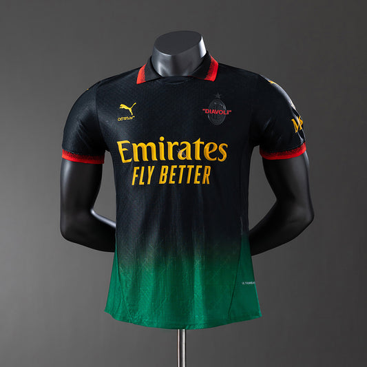 Camisola Ac Milan 2024-25 Alternativa Preta/Verde Versão Jogador