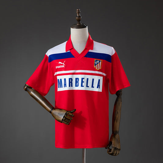 Camisola Atletico Madrid 1992-93 Alternativa Vermelha Versão Adepto