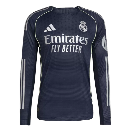 Camisola Manga Comprida Real Madrid CF 2025-26 Alternativa Azul Escura Versão Adepto