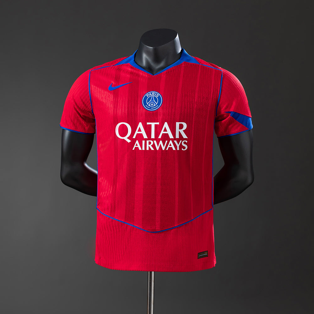 Camisola FC Paris Saint-Germain 2025-26 Alternativa Vermelha Versão Jogador