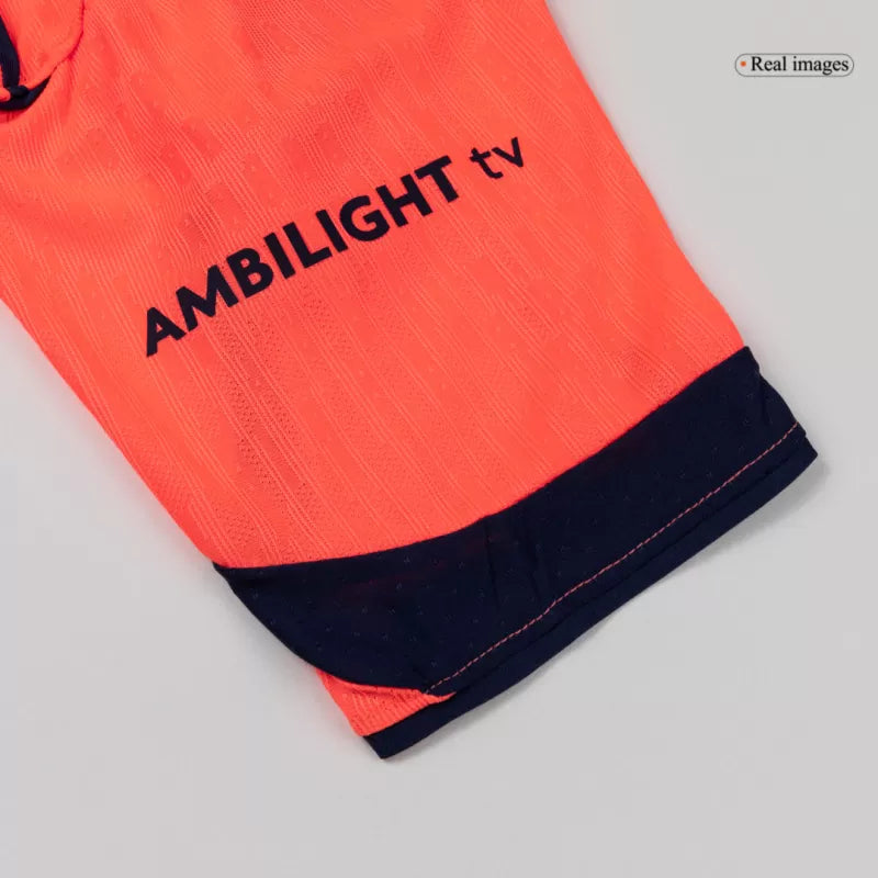 Camisola FC Barcelona 2025-26 Alternativa Laranja UCL Versão Adepto ROONY #19