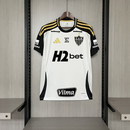 Camisola Atlético-MG 2025-26 Alternativa Branca Versão Adepto Todos Patrocinadores